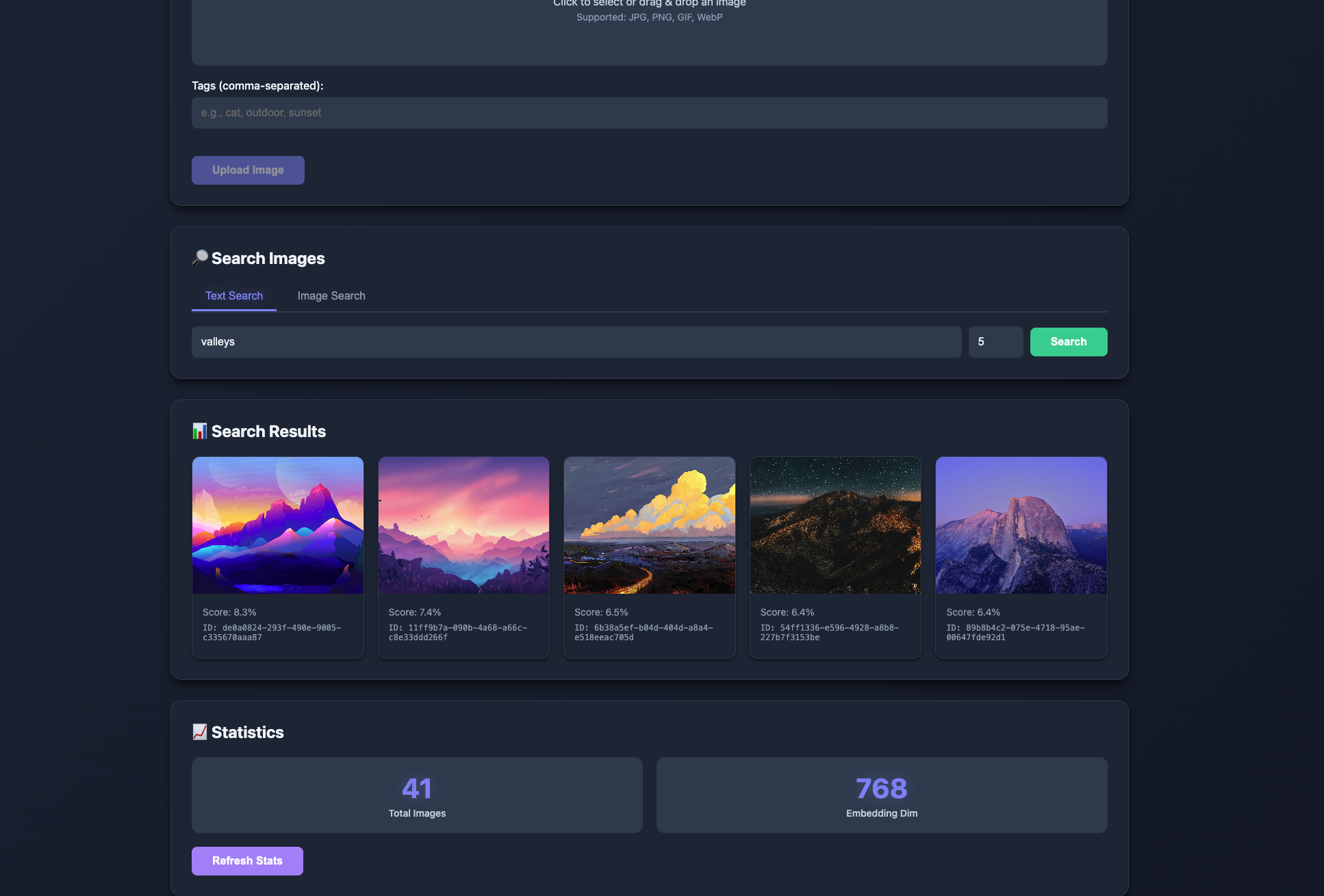 VisionText Image Search.
